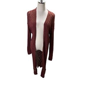 Express Cardigan Women's Size Small Orange Sweater Duster Long Sleeve